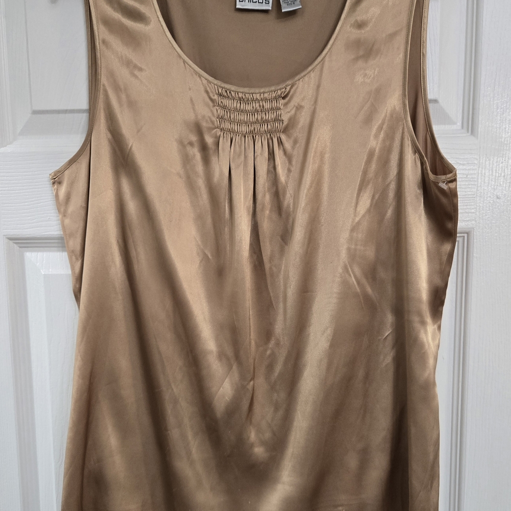 Chico's Gold Satin Sleeveless Top